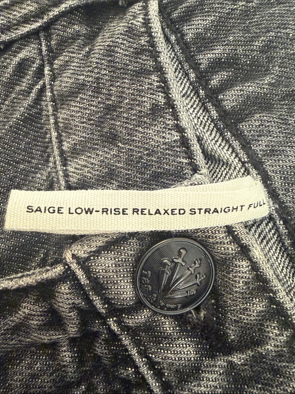 Rag & Bone Saige Low Rise Straight Leg Jeans Black Wash Size 28 NWOT - Picture 6 of 10